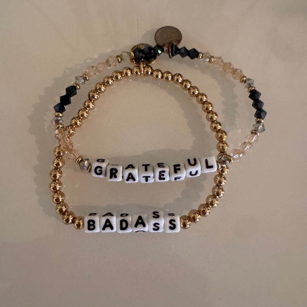 Gold and Black Beaded Bracelet Set